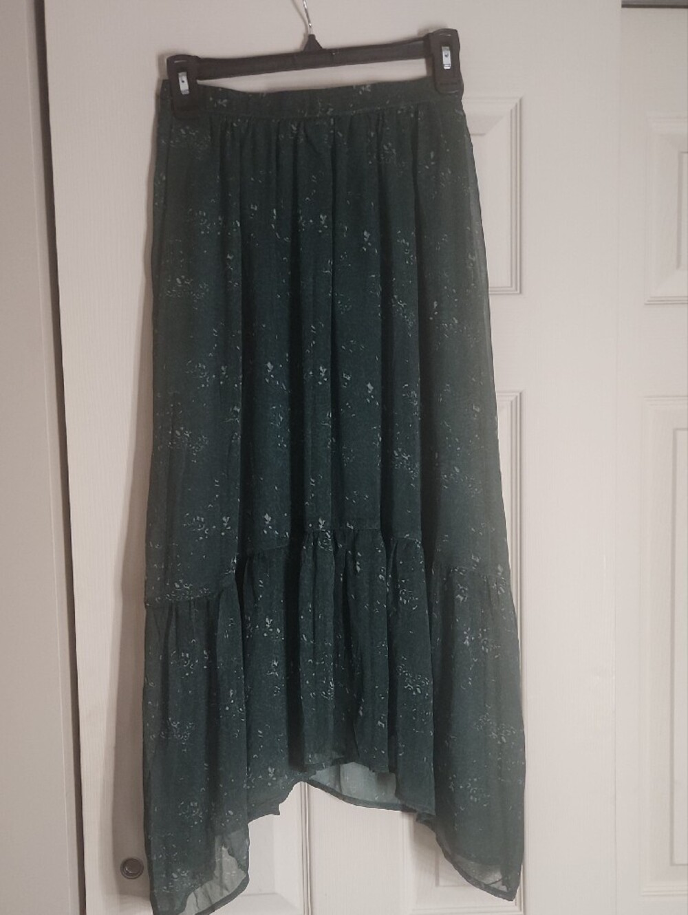 AB Studio Dark Green Floral Maxi Skirt